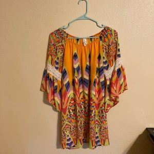 Crepas bright colorful blouse